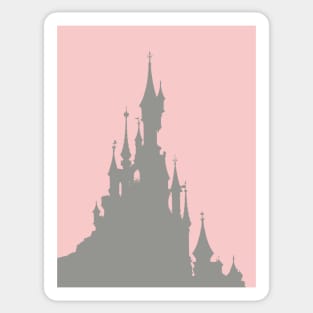 Magic Castle Silhouette Paris Millennial Pink Grey 1 Sticker